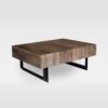 Cappa Modern Solid Wood & Iron Storage Coffee Table - Image 2