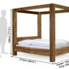The Maharaja King Size Solid Sheesham Wood Poster Bed - Image 5
